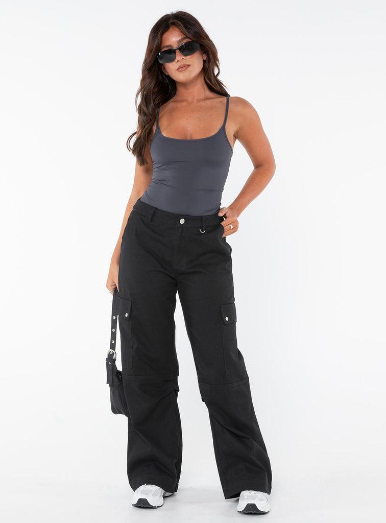 Fallout Mid Rise Cargo Pants Black Petite Product Image