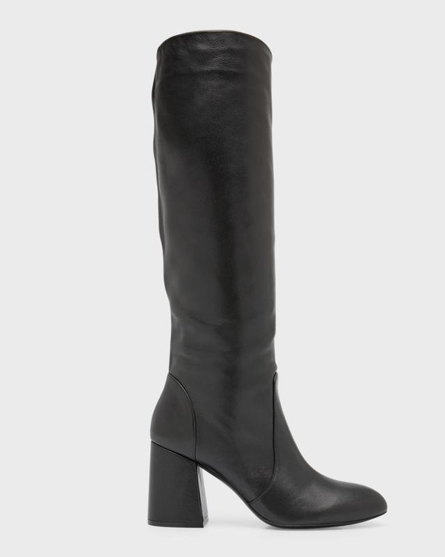 Flareblock Leather Knee Boots Product Image