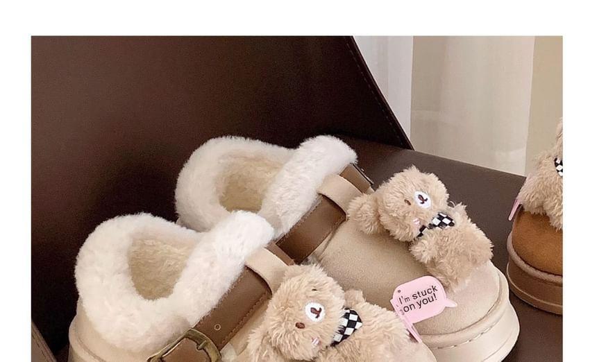 Bead Buckled Fleece-Lined Slippers Product Image