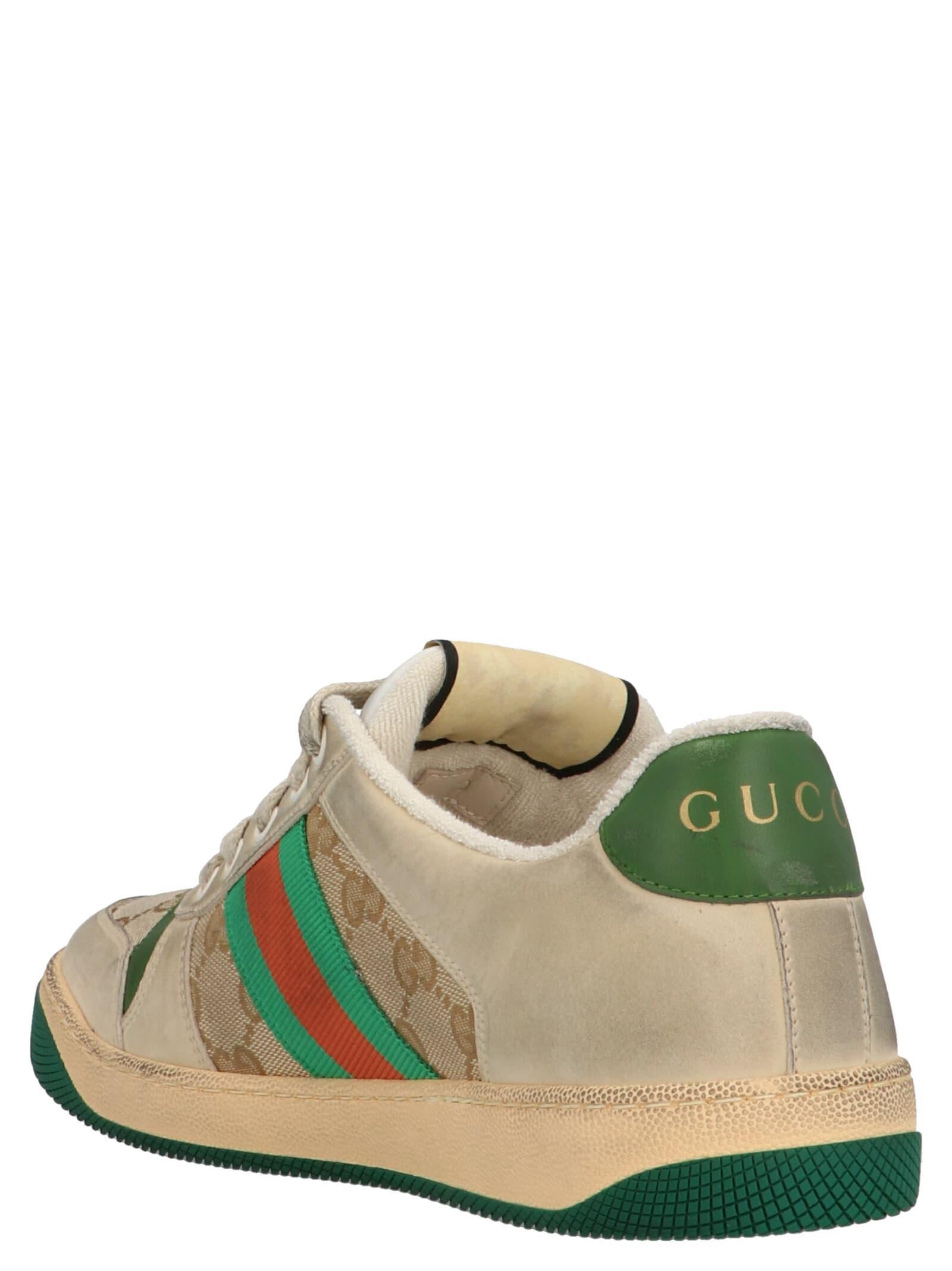 GUCCI Screener Sneaker In Ivory,green Product Image