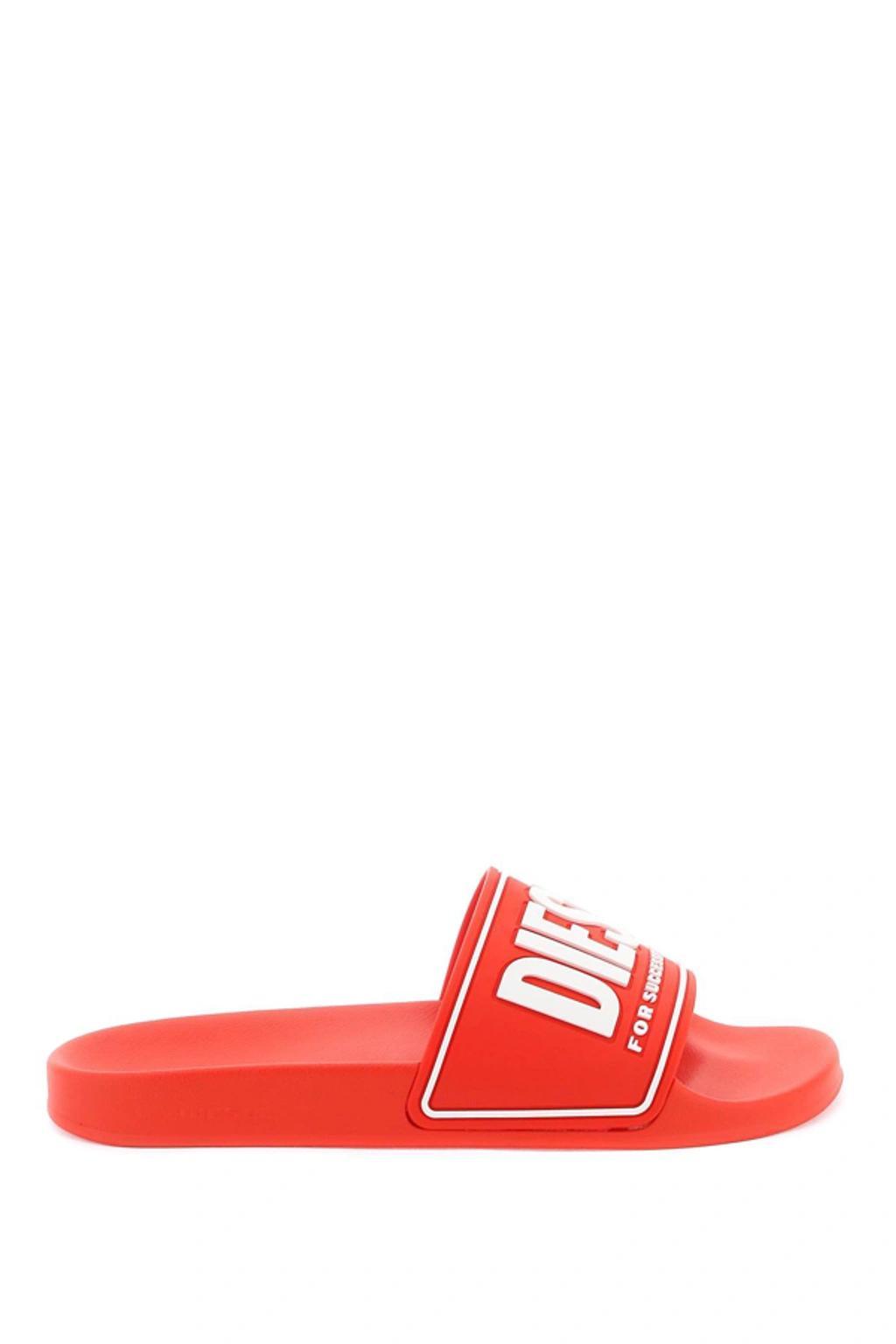 Sa-mayemi Cc Logo Embossed Pool Slides In Red Product Image