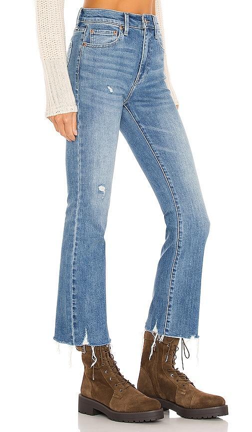 PISTOLA Lennon High Rise Cropped Boot in Denim-Medium. Size 27, 28. Product Image