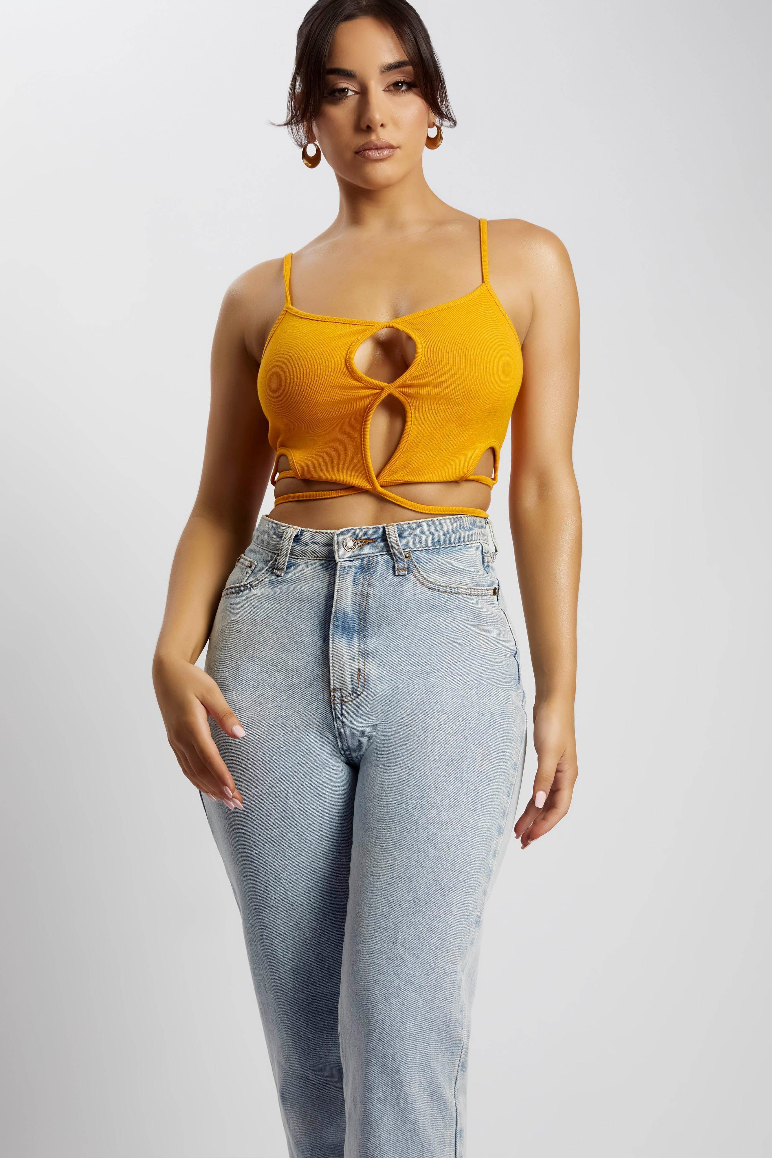 Ayesha Cut Out Singlet - Mango Product Image