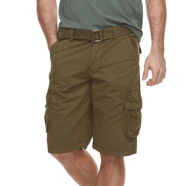 Mens RAW X by Xray Regular-Fit Belted Cargo Shorts Navy Green Product Image