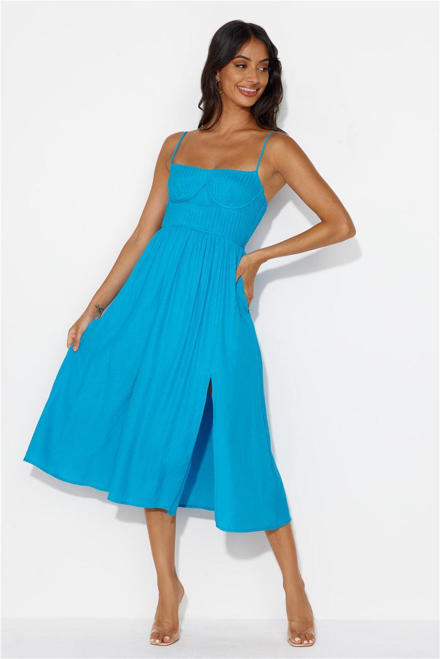 Channeling Moods Midi Dress Blue Product Image