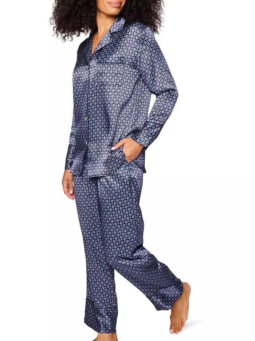 Midnight Foulard Silk 2-Piece Pajama Set Product Image