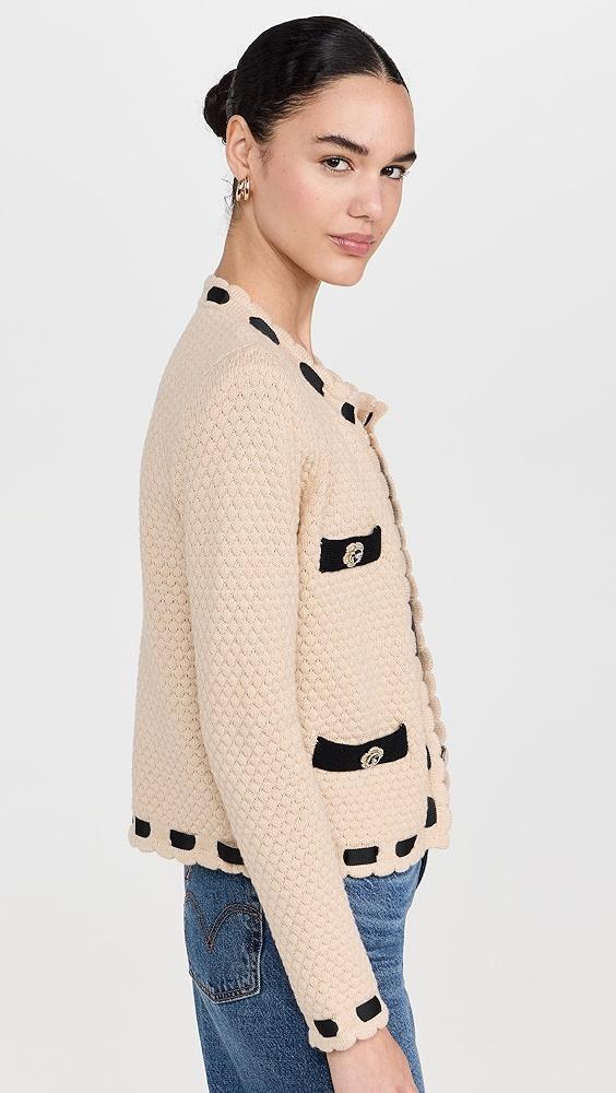 L'AGENCE Astor Contrast Trim Cardigan | Shopbop Product Image