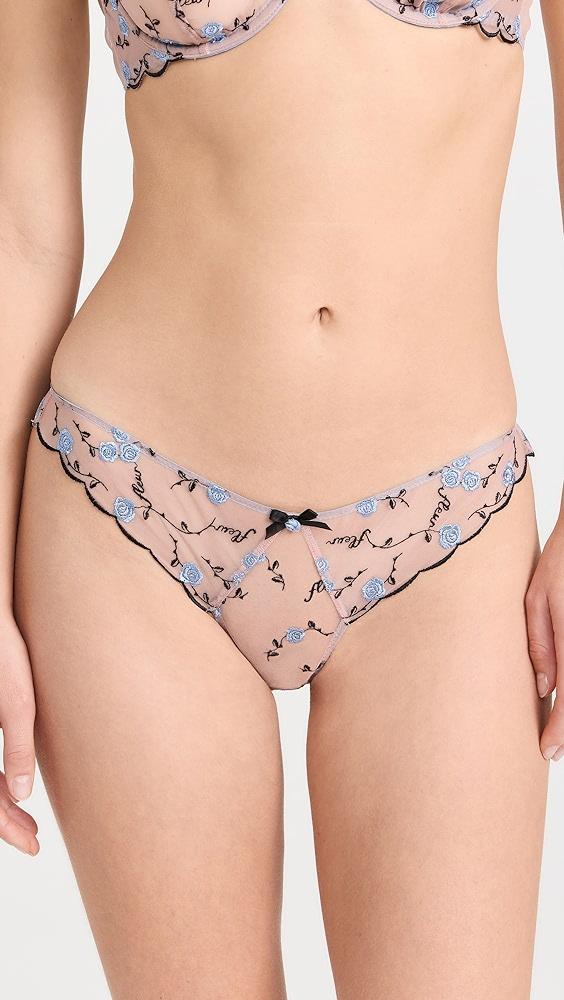 Fleur du Mal Rose and Vine Embroidery Cheeky Panties | Shopbop Product Image