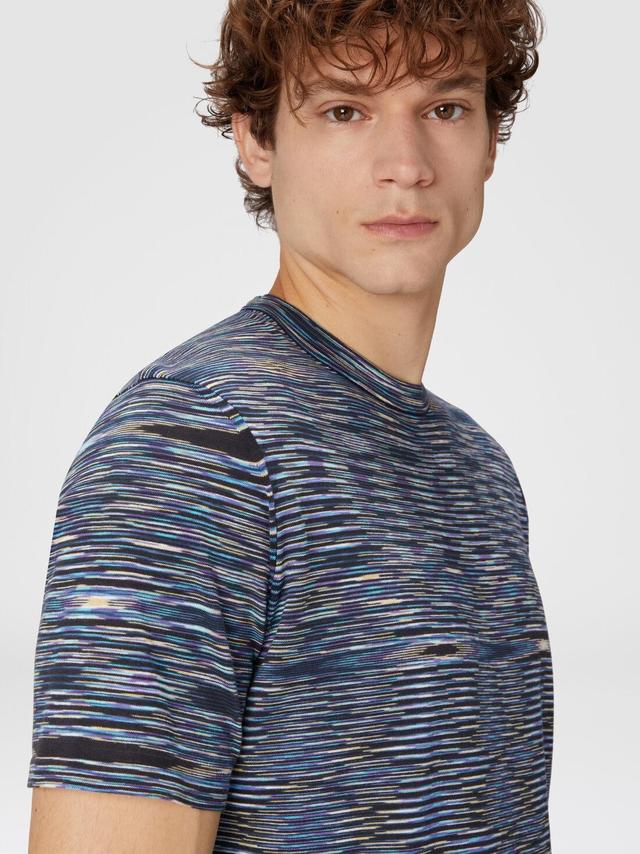 Slub cotton crew-neck T-shirt Blue | Missoni Product Image