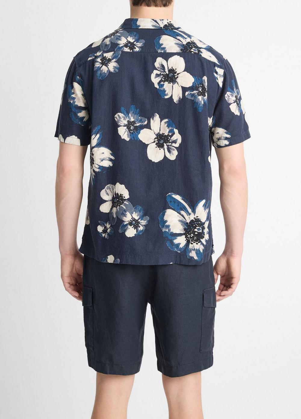 Blossoms Linen-Blend Button-Front Shirt Product Image