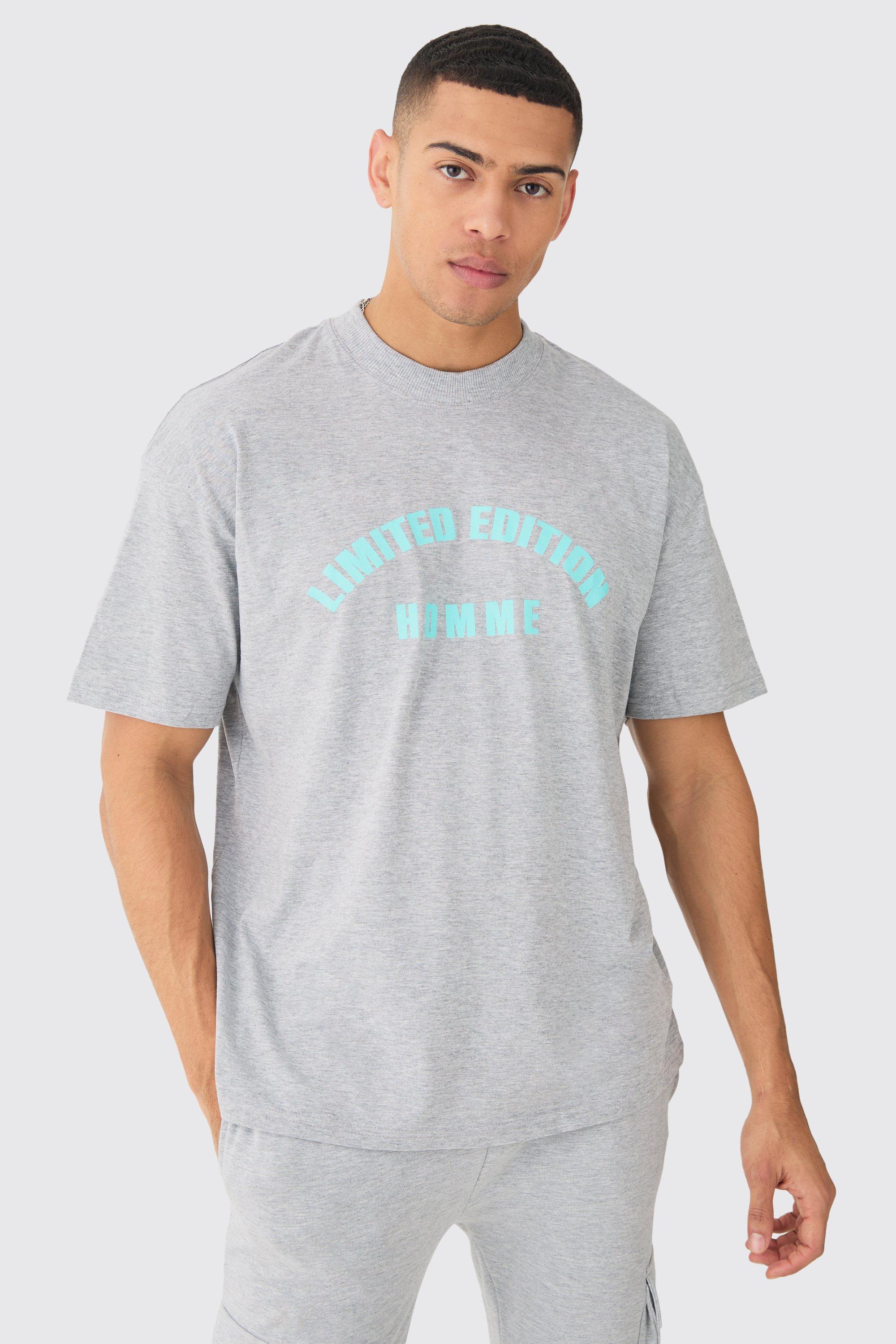 Mens Grey Oversized Limited Edition T-shirt, Grey Product Image