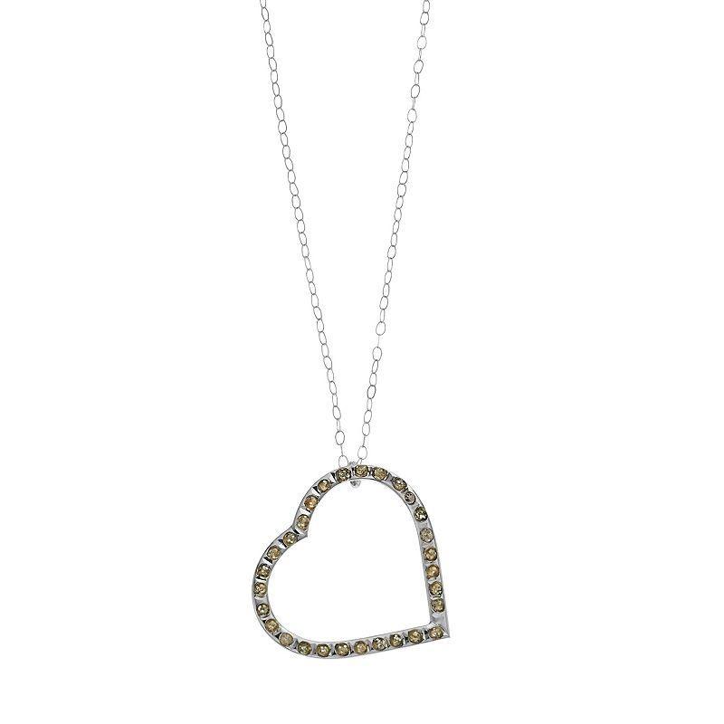 Diamond Fascination 14k White Gold Diamond Accent Heart Pendant Necklace, Womens Product Image