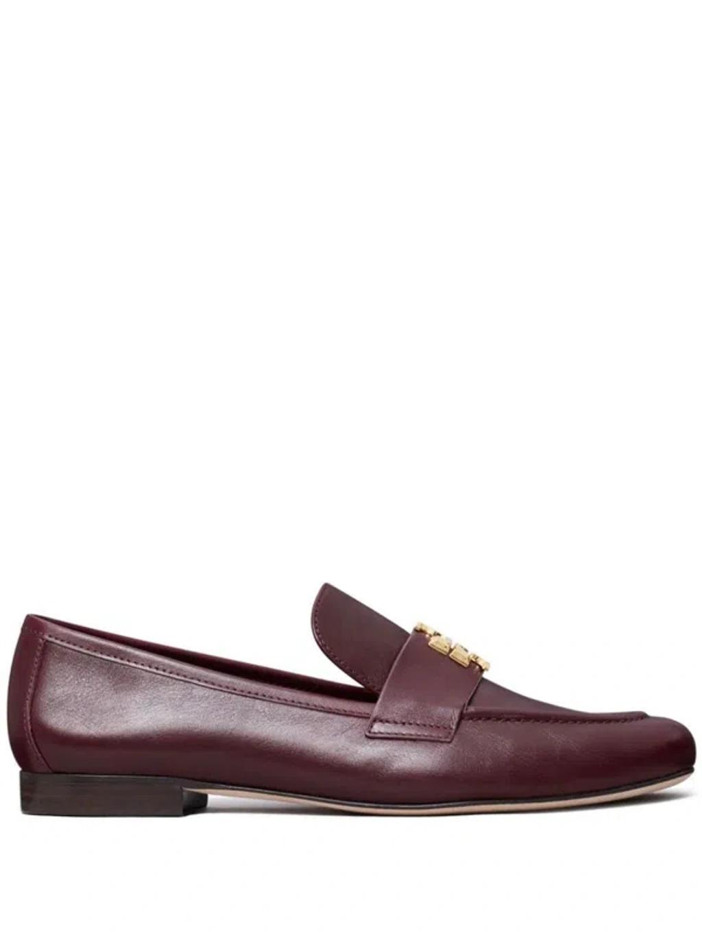 TORY BURCH 10mm Eleanor Leather Loafers In Burgundy Product Image