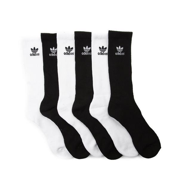 Mens adidas Trefoil Crew Socks 6 Pack - Black / White Product Image