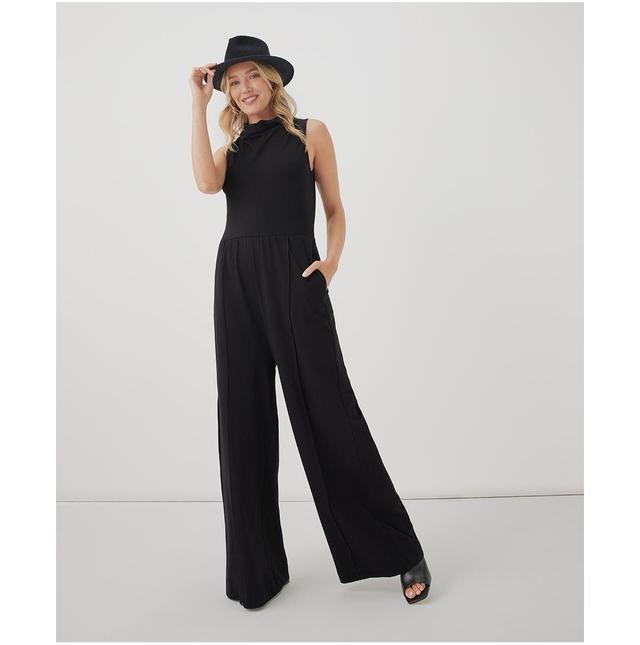 Womens Pomegranate Fit & Flare Cowl Neck Jumpsuit 2X Product Image