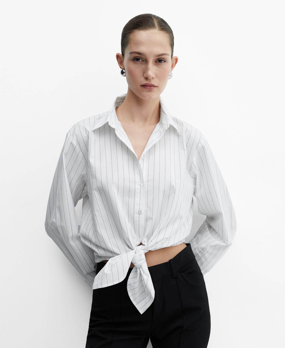 Mango Womens Stripped Knot Shirt Product Image