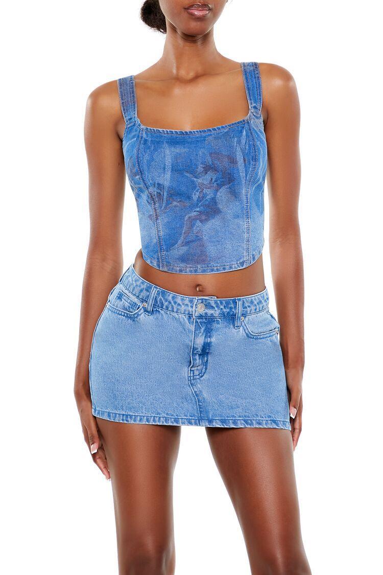 Angel Denim Bustier Crop Top | Forever 21 product image