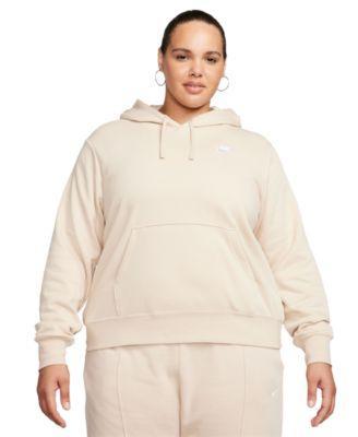 Plus Size Active Sportswear Club Hooded Fleece Sweatshirt Product Image