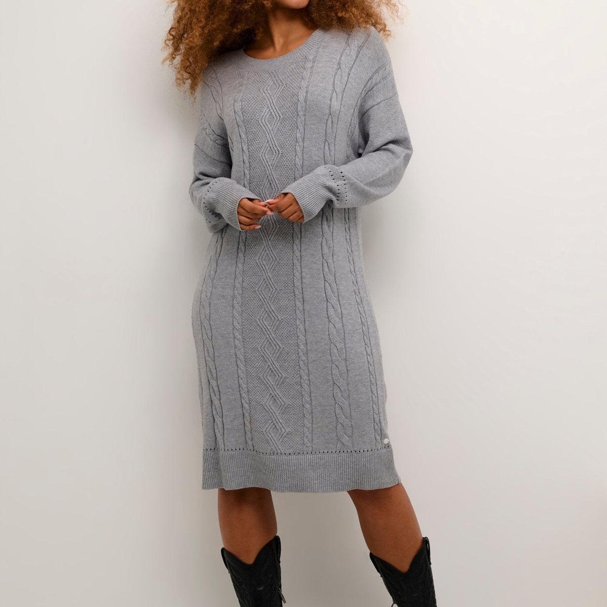 Dela Knit dress - Grey Melange Product Image