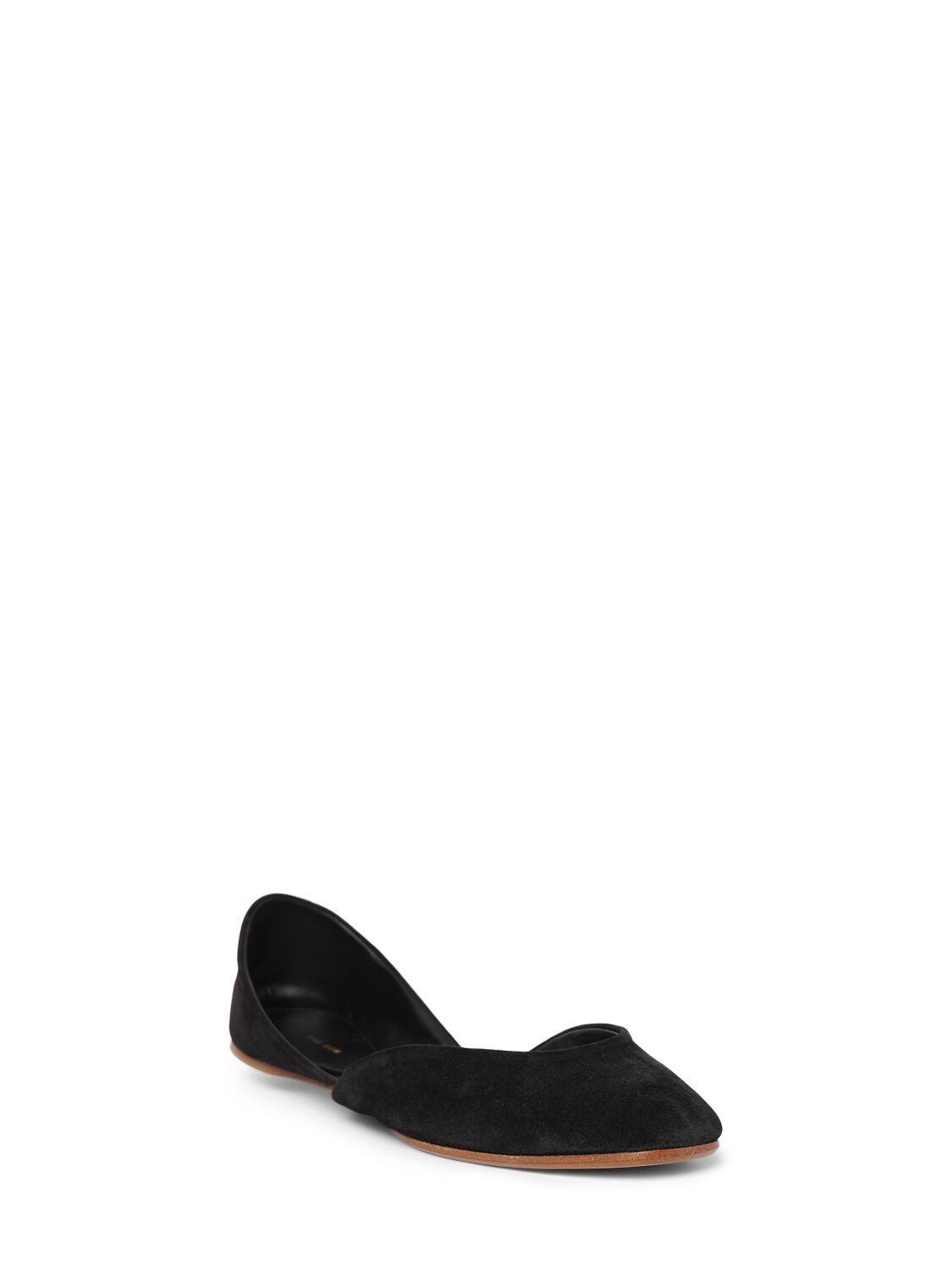 Suede Gemma Ballet Flats In Black Product Image