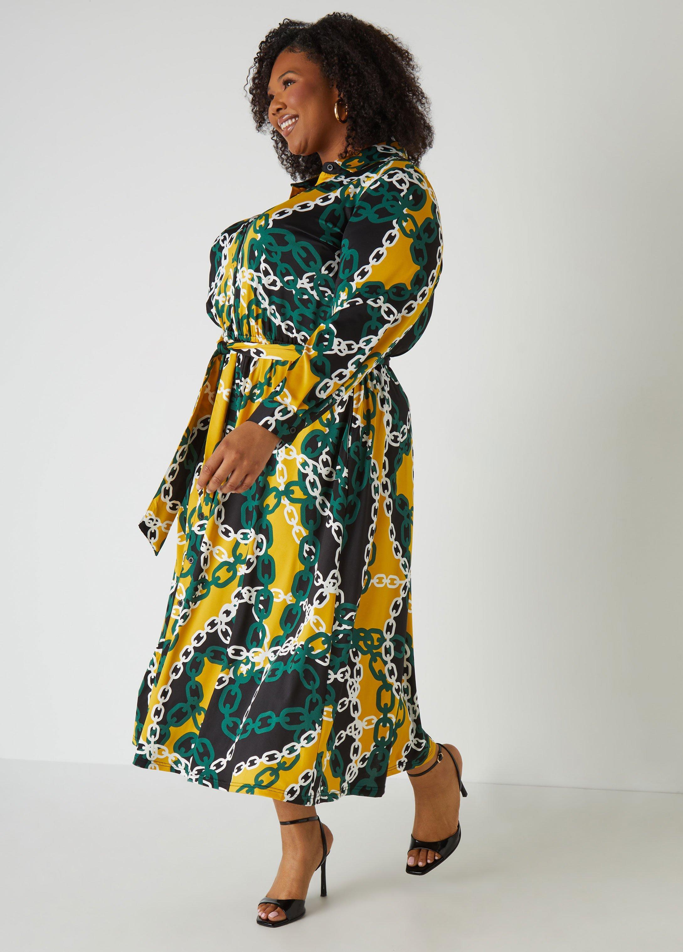 Link Print A Line Shirtdress Product Image