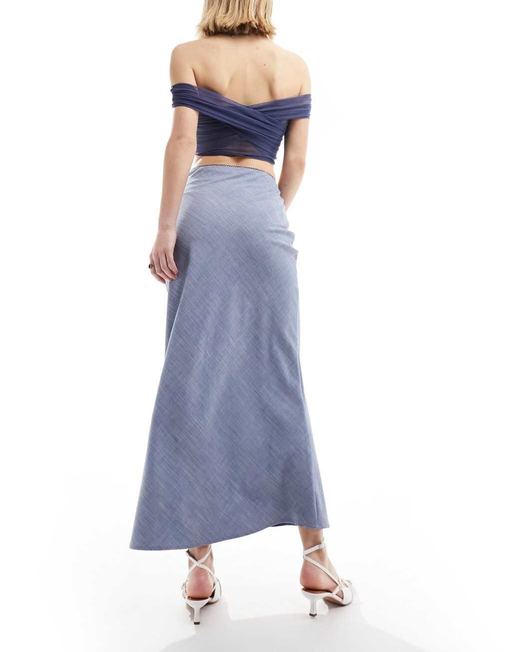 Emory Park slip maxi skirt in chambray Product Image