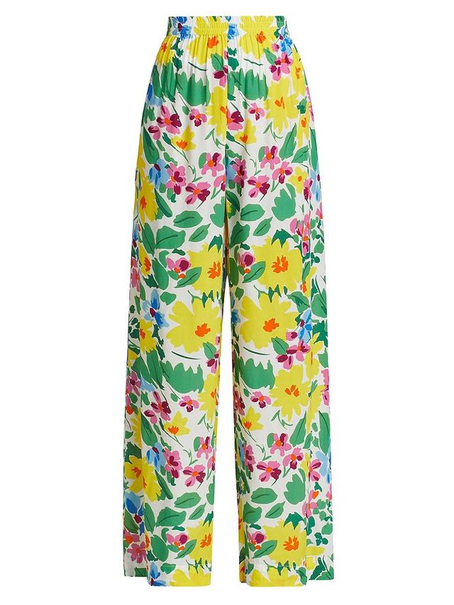 Womens Floral Straight-Leg Pants Product Image