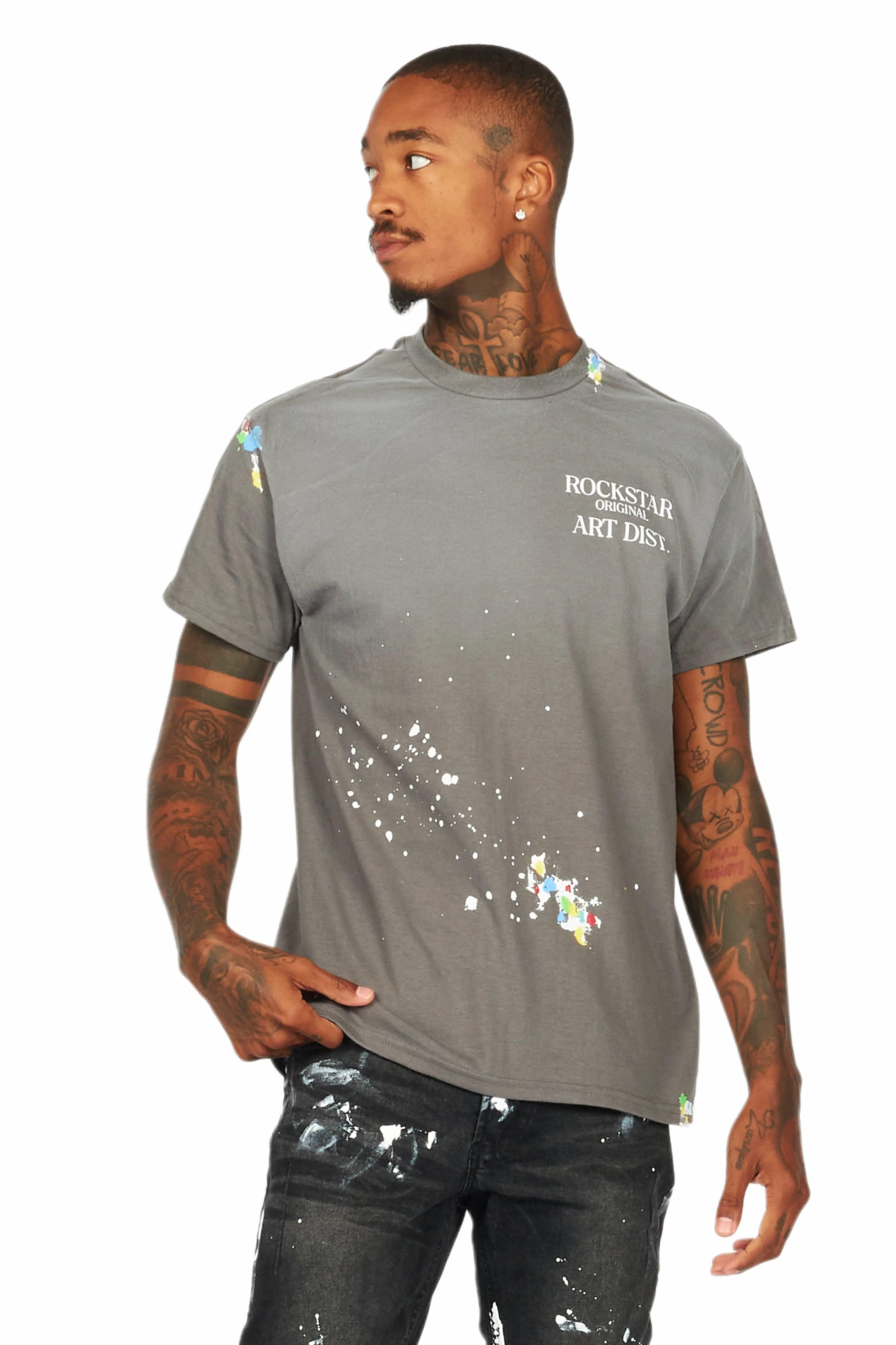 Palmer Vintage Grey Graphic T-Shirt Male Product Image