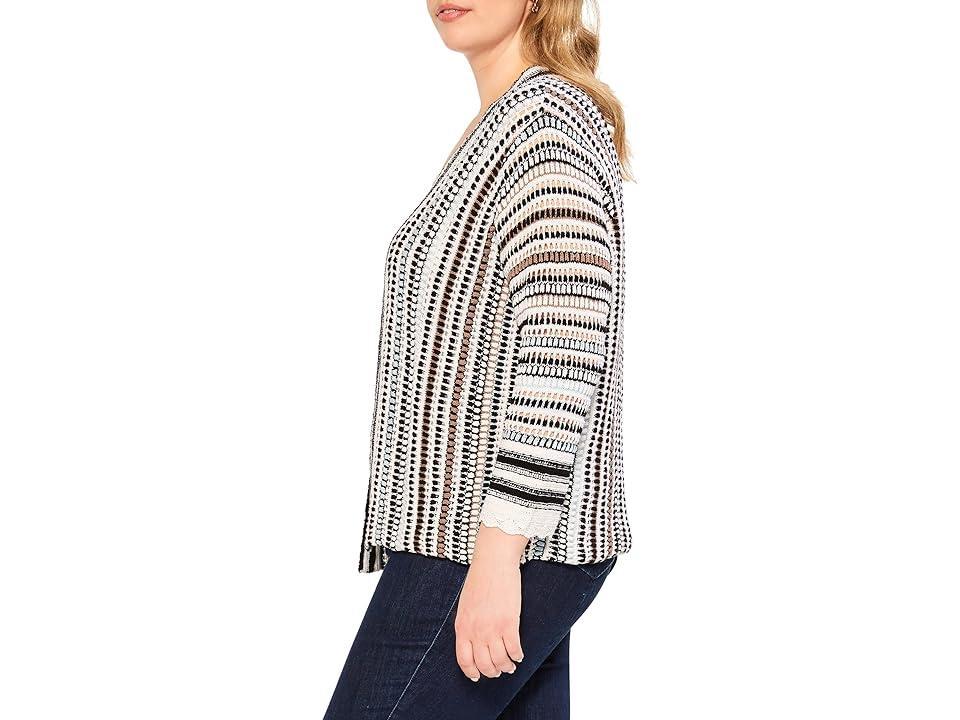 NIC+ZOE Plus Size Crochet Sky Cardigan Multi) Women's Clothing Product Image