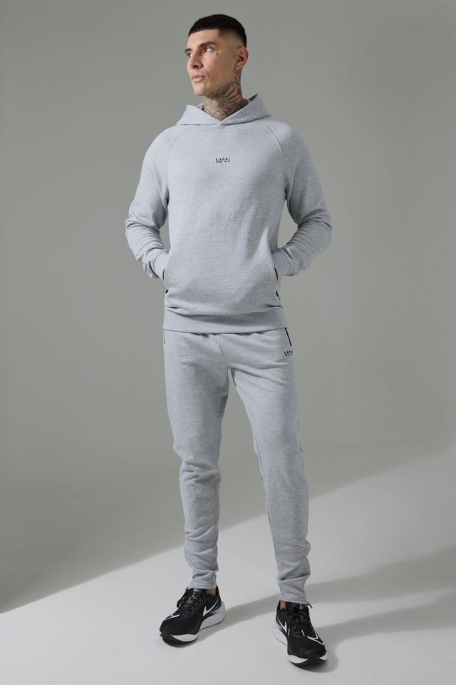 Tall Man Active Pro Fleece Hoodie & Skinny Fit Jogger Tracksuit | boohooMAN USA Product Image