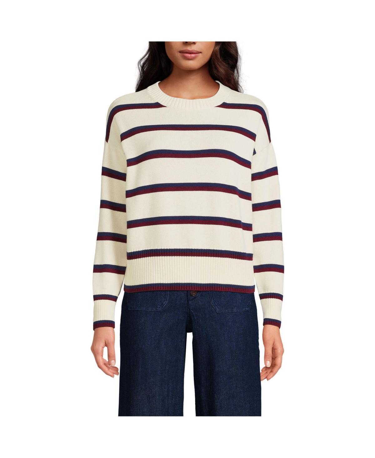 Womens Lands End Drifter Cotton Easy Fit Crewneck Sweater Product Image