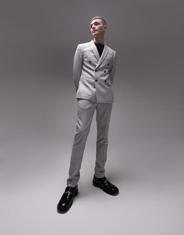 Topman skinny herringbone suit pants Product Image