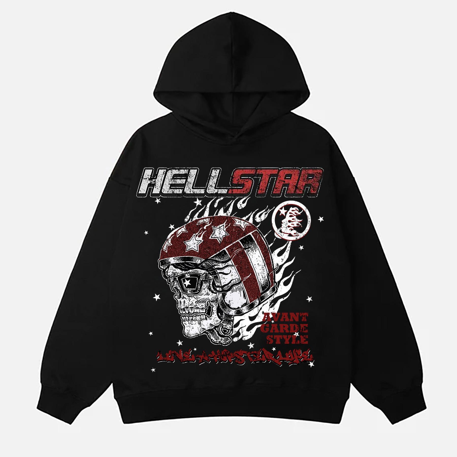 Street Men's Hellstar Graphic Printed Long Sleeve Oversized Hoodie Product Image