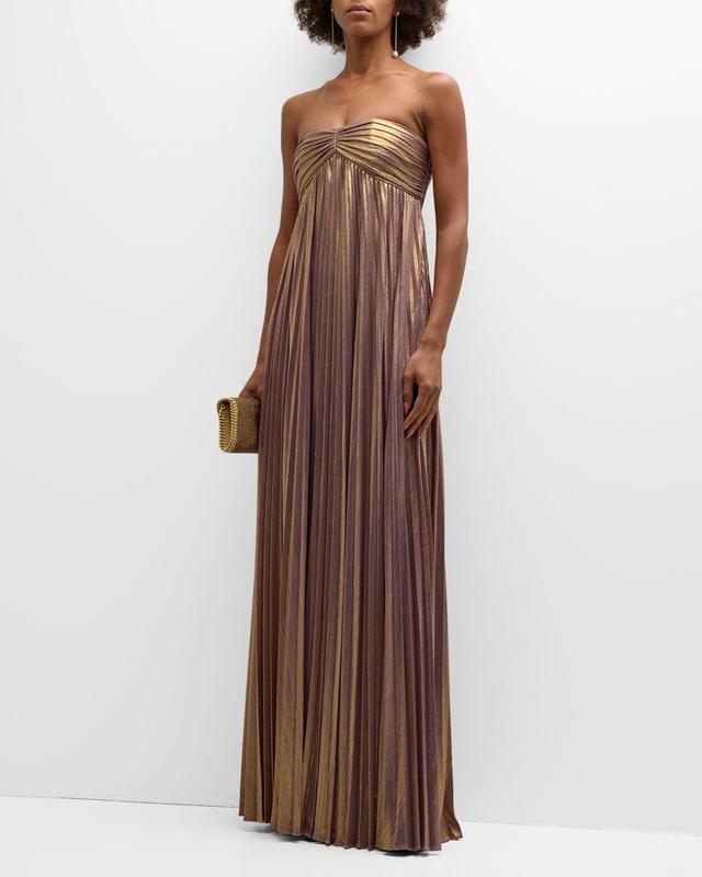 retrofete Lyanna Dress in Metallic Gold. - size M (also in L, S, XS, XXL, XXS) Product Image