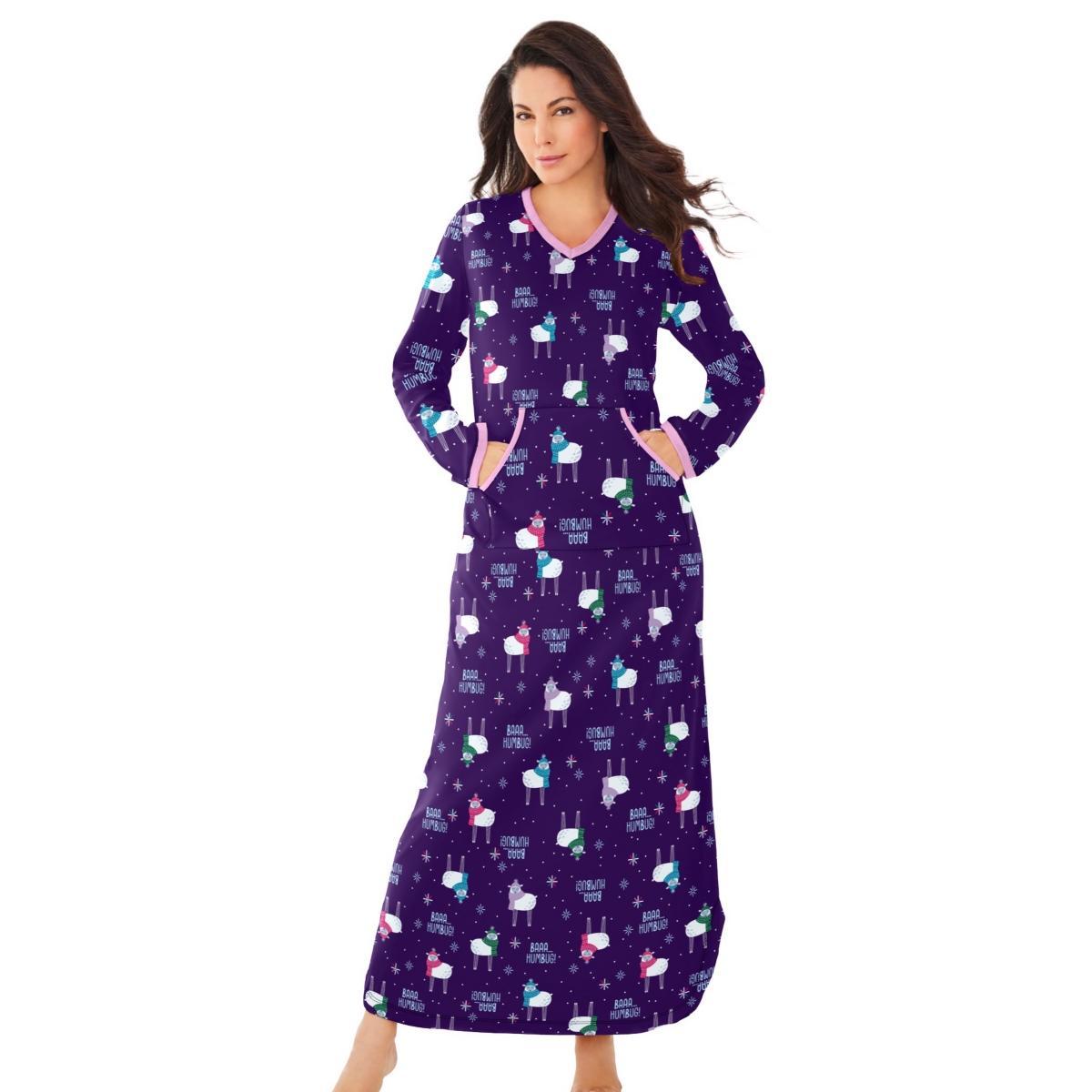 Dreams & Co. Womens Long Printed Sleep Shirt Product Image