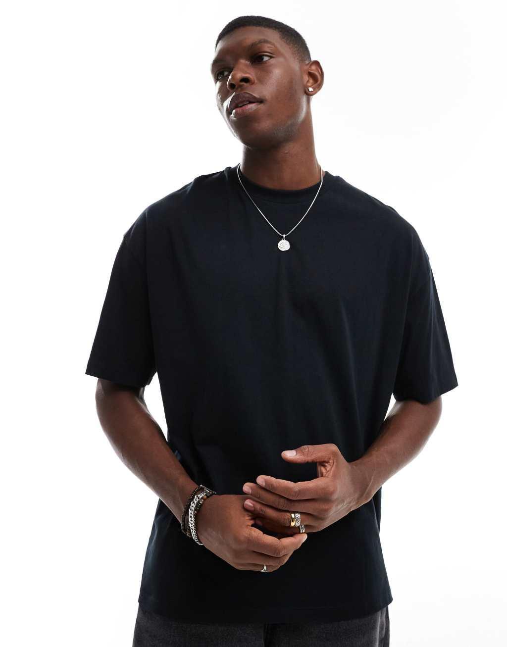 ASOS DESIGN oversized T-shirt in black with NYC back print Product Image