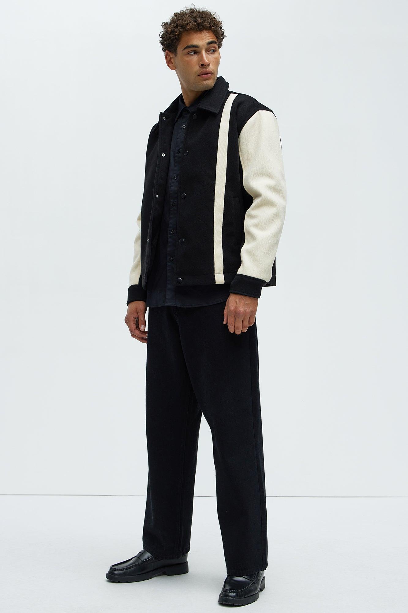 Gone Through Motions Varsity Jacket - Black/combo Product Image