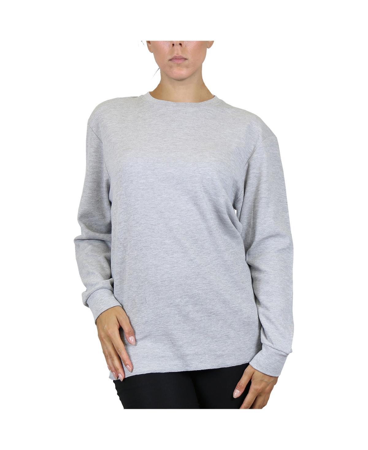 Womens Loose Fit Waffle Knit Thermal Shirt Product Image