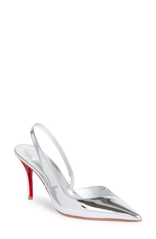 CHRISTIAN LOUBOUTIN Posticha Pointed Toe Slingback Pump In Silver Product Image