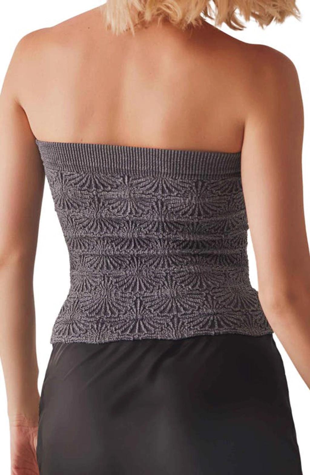 Love Letter Jacquard Tube Top In Black Product Image