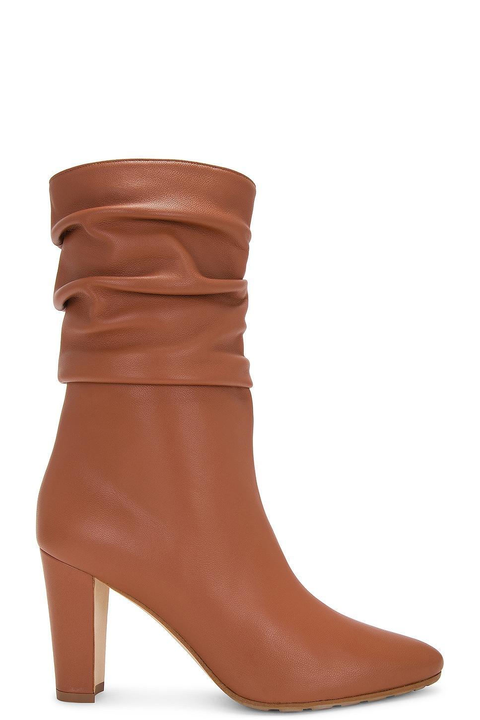 Manolo Blahnik Calasso 90 Nappa Boot in Medium Brown - Brown. Size 41 (also in 38, 39.5). Product Image