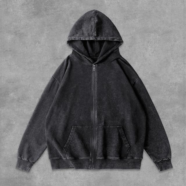 Sopula Essential Washed Cotton Zip-Up Hoodie Product Image