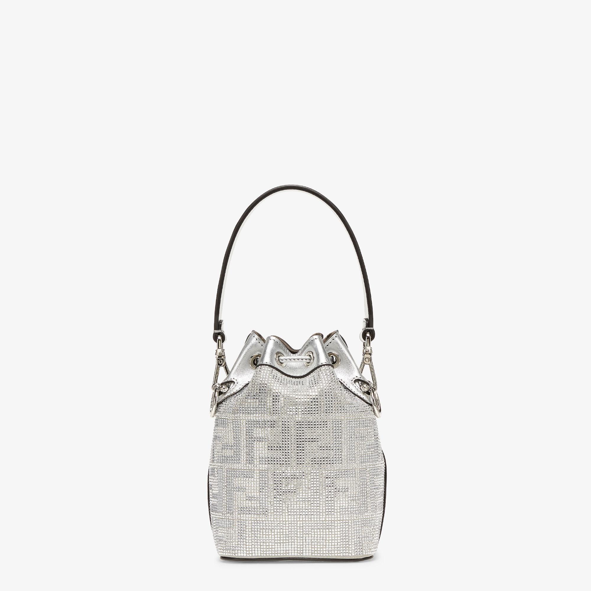 Mon TresorSilver leather mini bag with crystal FF motif Product Image