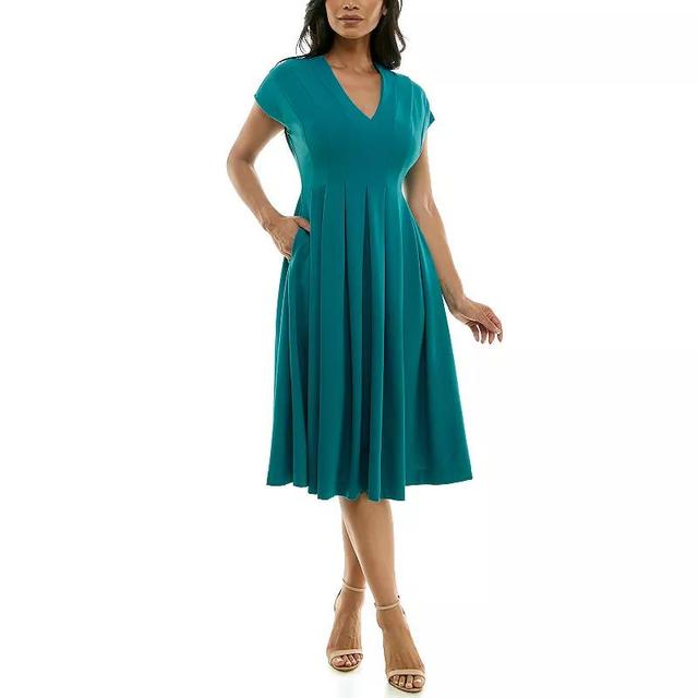 Womens Maison Tara Invert Pleat Fit And Flare Dress Product Image