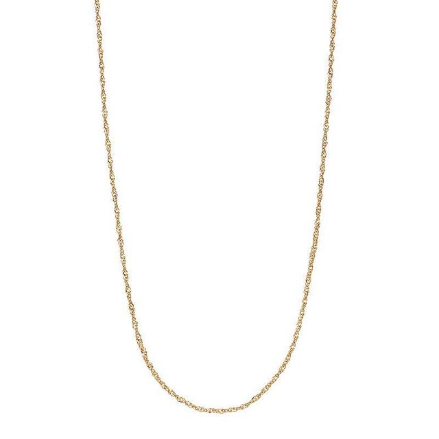 Primavera 24k Gold Over Silver Singapore Chain Necklace, Womens Yellow Product Image