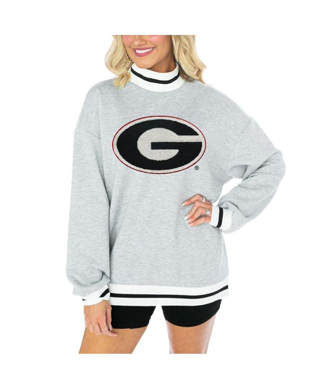 Womens Gameday Couture Ash Georgia Bulldogs In It To Win It Sporty Mock Neck Pullover Sweatshirt Product Image