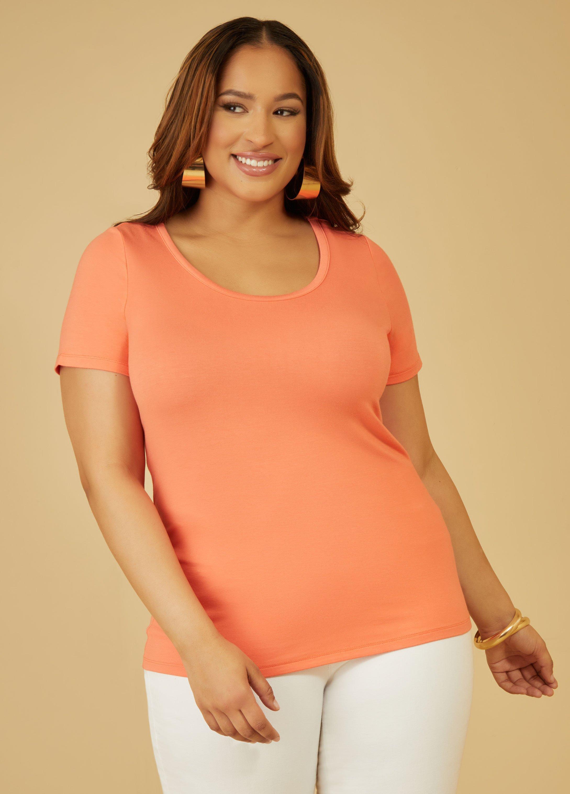 Plus Size Basic Stretch Jersey Tee Ashley Stewart Product Image