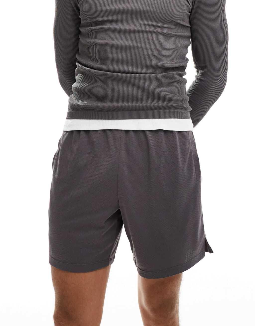 ASOS 4505 mesh panel training short in charcoal Product Image