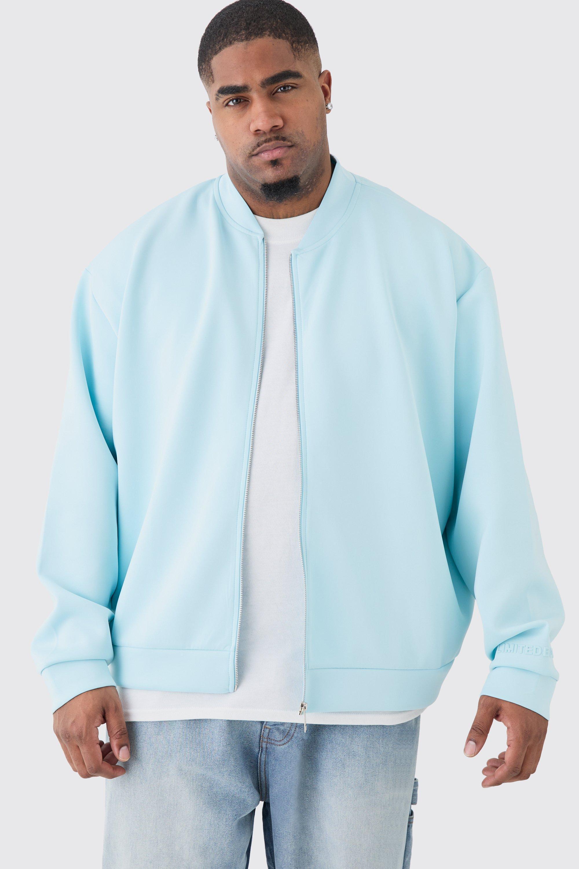 Plus Oversized Boxy Scuba Bomber Jacket | boohooMAN USA Product Image