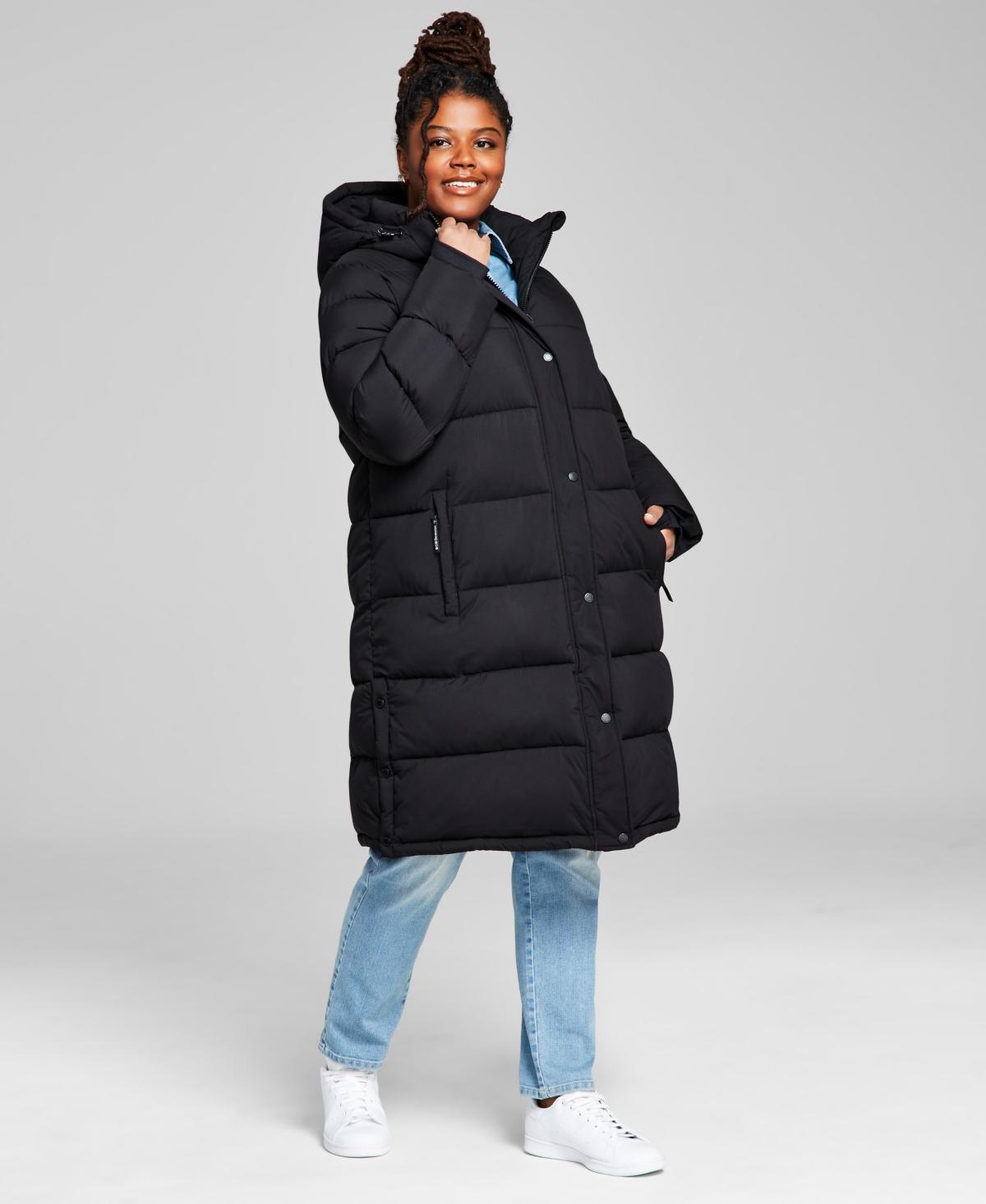 BCBGeneration Womens Plus Size Hooded Puffer Coat, Created for Macys Product Image